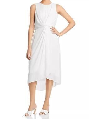 Kobi Halperin Blake Chiffon High Low Dress Womenโs Small White Sleeveless Midi